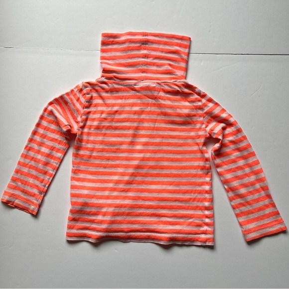 Crewcuts J. Crew Kids Orange White Striped Light Knit Turtleneck Shirt Top  Sz 2 - Picture 2 of 10